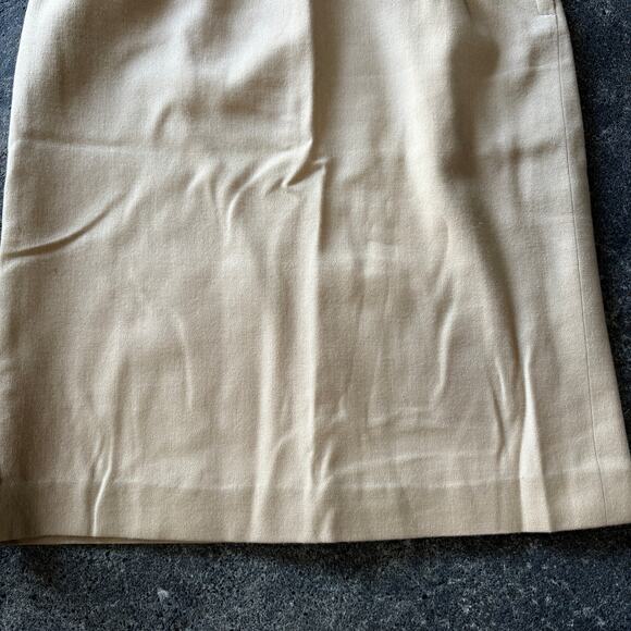 Vintage Hadley Wool Skirt Womens Size 8 Tan Khaki Midi School High Waist 24 - Picture 3 of 8